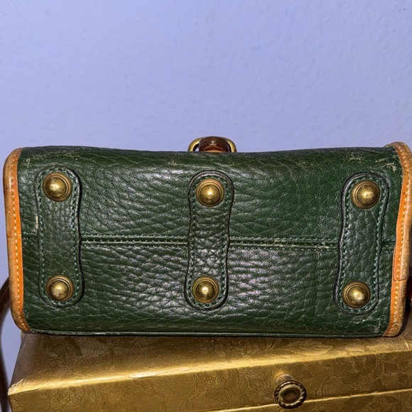 Dooney & Bourke Forest Green Pebbled Leather Crossbody with Tan Trim - Picture 13 of 15